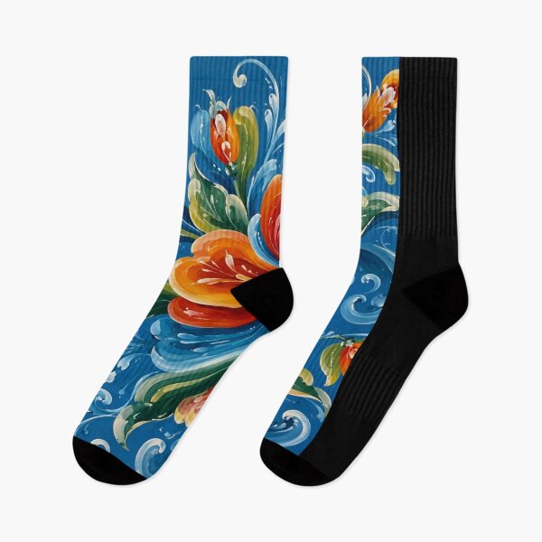 Item preview, Norwegian Blue Telemark Rosemaling ,Rosemaling Blue and Red  designed and sold by Owneysweet.
