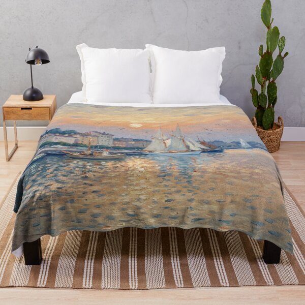 Item preview, Sunrise at a French Harbor – Claude Monet Inspired Impressionist Coastal Wall Art designed and sold by Tamas Das.