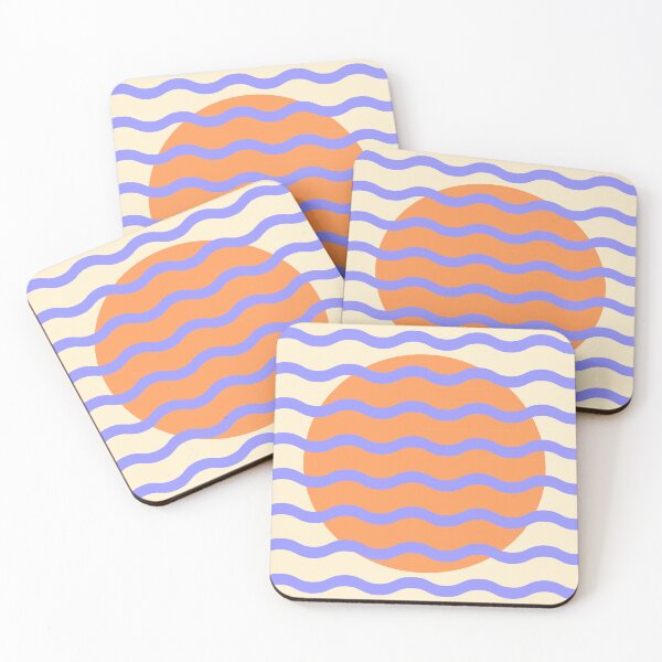 Item preview, Mid Century Modern Wavy Sun Throw Pillow in Lavender and Peach Pastel Dreams designed and sold by nineFlorals.