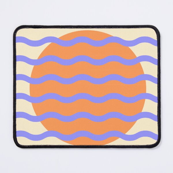 Item preview, Mid Century Modern Wavy Sun Throw Pillow in Lavender and Peach Pastel Dreams designed and sold by nineFlorals.