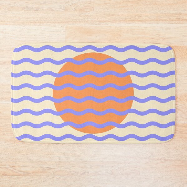 Item preview, Mid Century Modern Wavy Sun Throw Pillow in Lavender and Peach Pastel Dreams designed and sold by nineFlorals.