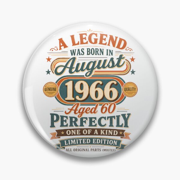 Item preview, A Legend Born in August 1966 60th Birthday Vintage Gift designed and sold by FernaRoje.