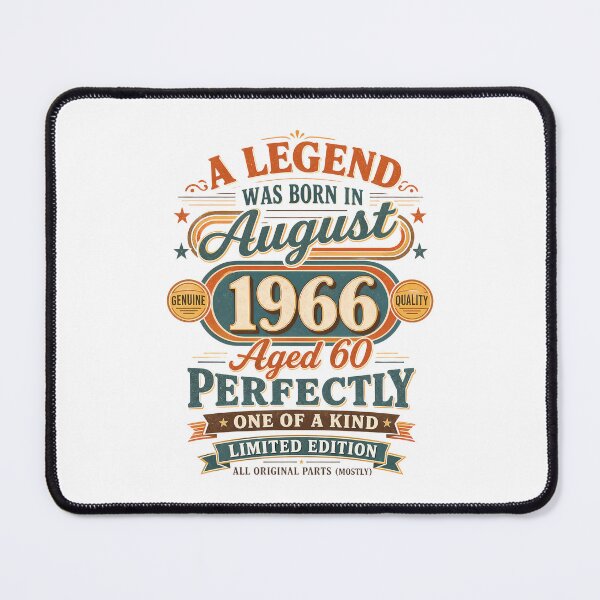 Item preview, A Legend Born in August 1966 60th Birthday Vintage Gift designed and sold by FernaRoje.