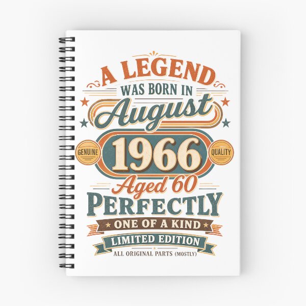 Item preview, A Legend Born in August 1966 60th Birthday Vintage Gift designed and sold by FernaRoje.