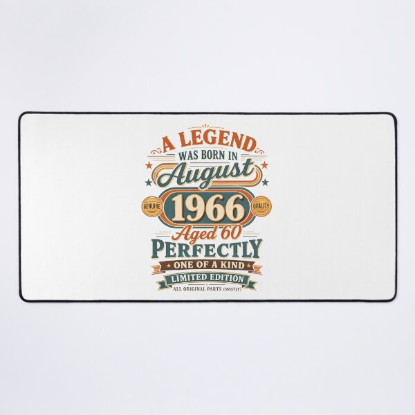 Item preview, A Legend Born in August 1966 60th Birthday Vintage Gift designed and sold by FernaRoje.