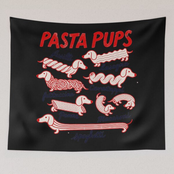 Item preview, Pasta Pups Fusilli Lasagna Fettuccine Cavatappi Penne Macaroni Spaghetti Dachshund Dog Owner Pasta Lover designed and sold by BrockmeyeSB.