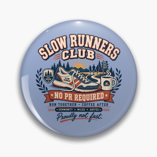 Item preview, Slow Runners Club Vintage Running Shoe Coffee Badge designed and sold by KakangMudi.