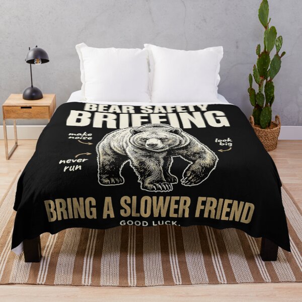 Item preview, Bear Safety Briefing Bring A Slower Friend Funny Outdoor Humor Hiking Camping Wildlife designed and sold by BrockmeyeSB.