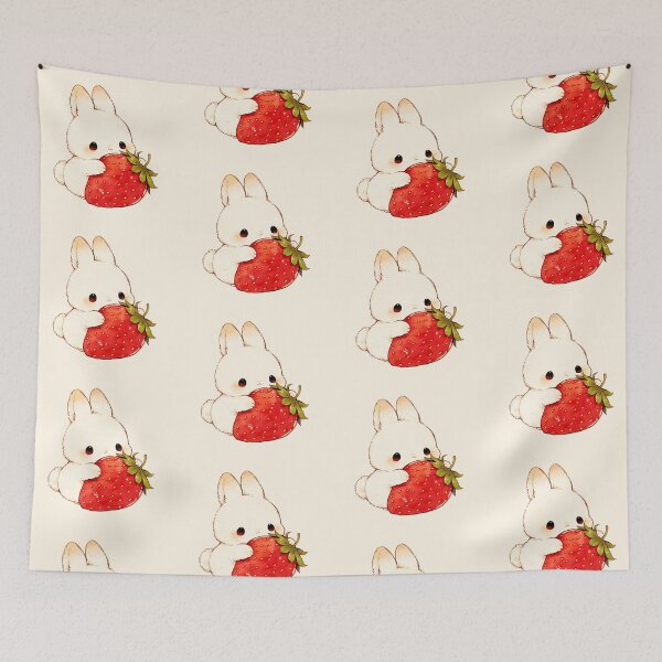 Item preview, Cute Bunny Hugging Giant Strawberry designed and sold by jianina-alondra.