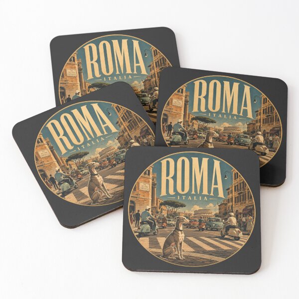 Item preview, Rome Italy Italian Greyhound Vintage Travel Poster designed and sold by FireWildChild.