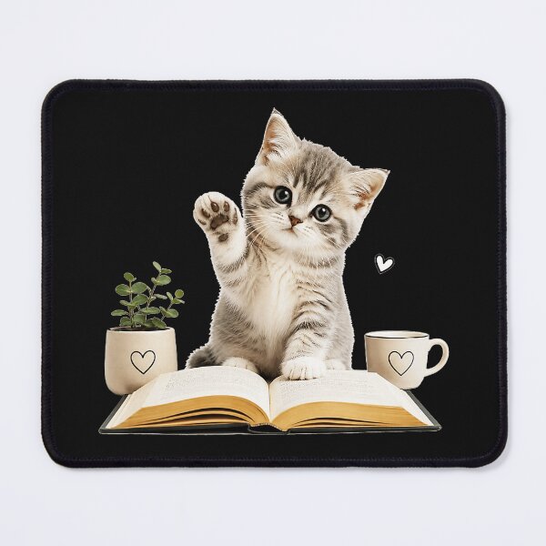 Item preview, Cute Kitten Book Lover Reader Student designed and sold by BrockmeyeSB.