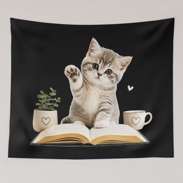 Item preview, Cute Kitten Book Lover Reader Student designed and sold by BrockmeyeSB.