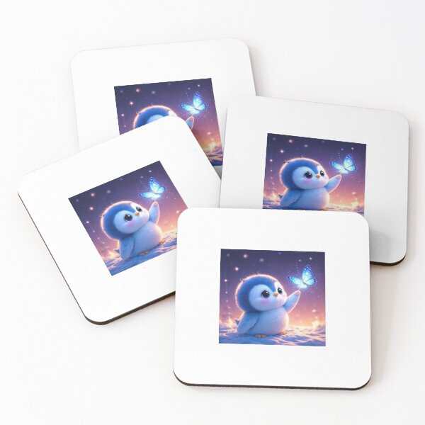 Item preview, Cute Penguin with Glowing Blue Butterfly designed and sold by ThilankaDesign.