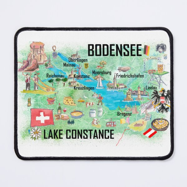 Item preview, Lake Constance Bodensee Illustrated Travel Map designed and sold by artshop77.