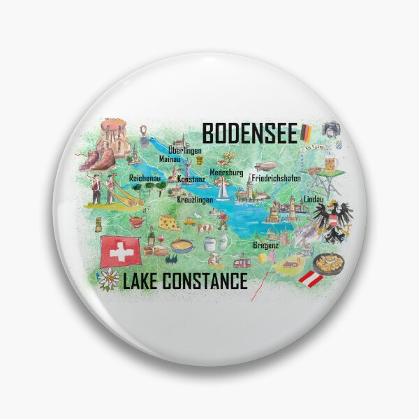 Item preview, Lake Constance Bodensee Illustrated Travel Map designed and sold by artshop77.