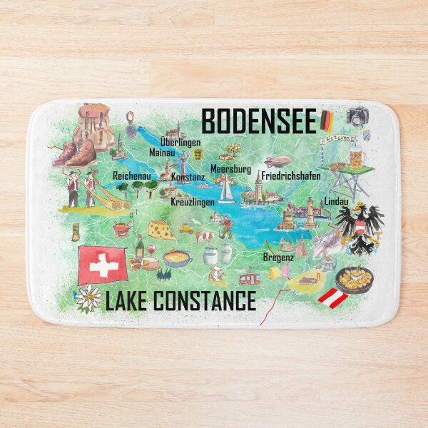 Item preview, Lake Constance Bodensee Illustrated Travel Map designed and sold by artshop77.