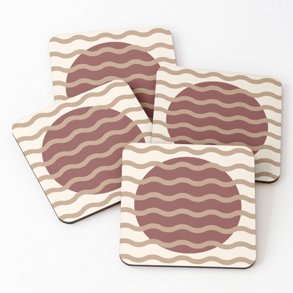 Item preview, Mid Century Modern Wavy Sun Throw Pillow in Cappuccino Latte designed and sold by nineFlorals.