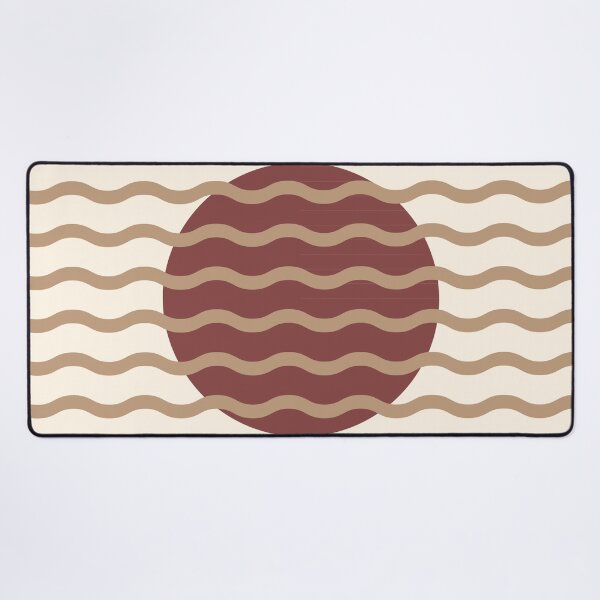 Item preview, Mid Century Modern Wavy Sun Throw Pillow in Cappuccino Latte designed and sold by nineFlorals.