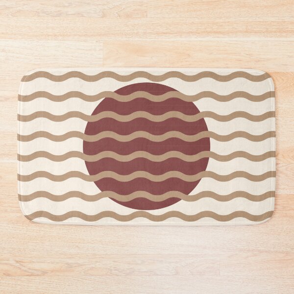 Item preview, Mid Century Modern Wavy Sun Throw Pillow in Cappuccino Latte designed and sold by nineFlorals.