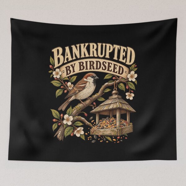 Item preview, Bankrupted By Birdseed Funny Bird Feeder Sparrow T-Shirt | Bird Lover Backyard Birdwatching Graphic Gift designed and sold by Trendably.