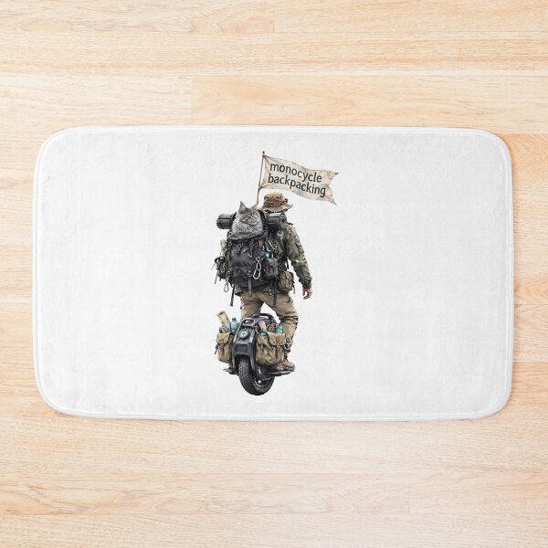 Item preview, Unicycle Backpacking Adventure with a Maine Coon Cat designed and sold by m-y-A-I-A-R-T-.