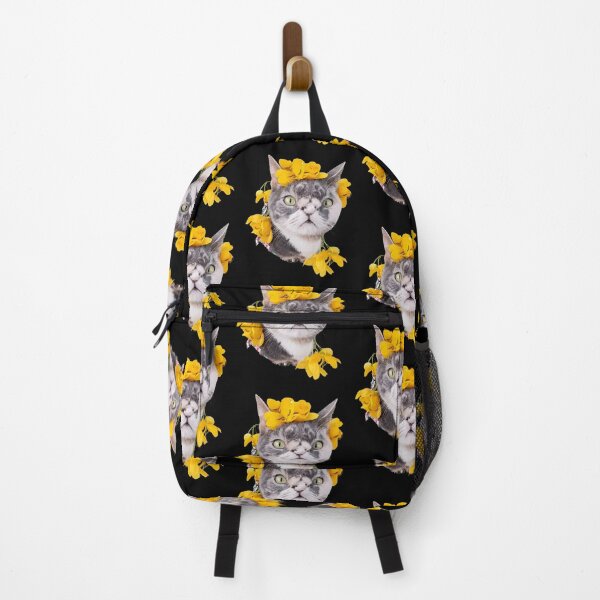 Item preview, Whimsical Cat with Yellow Flower Crown Portrait designed and sold by Dmo3HarkoArt.