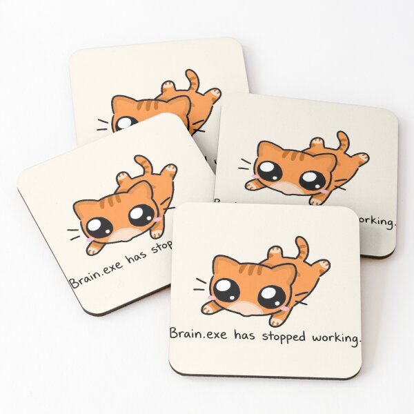 Item preview, Brain.exe Has Stopped Working — Funny Orange Cat Meme designed and sold by Art Fly.