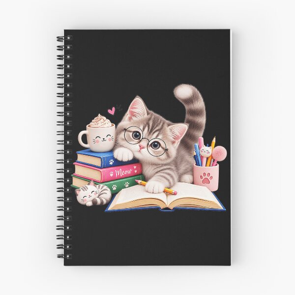 Item preview, Meow Studying Cat Bookworm Reader Student designed and sold by BrockmeyeSB.