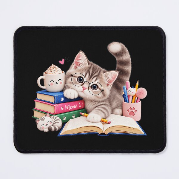 Item preview, Meow Studying Cat Bookworm Reader Student designed and sold by BrockmeyeSB.