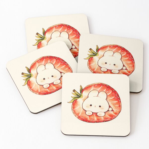 Item preview, Kawaii Bunny Inside Strawberry Illustration designed and sold by jianina-alondra.