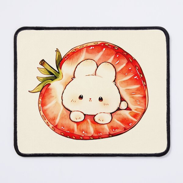 Item preview, Kawaii Bunny Inside Strawberry Illustration designed and sold by jianina-alondra.