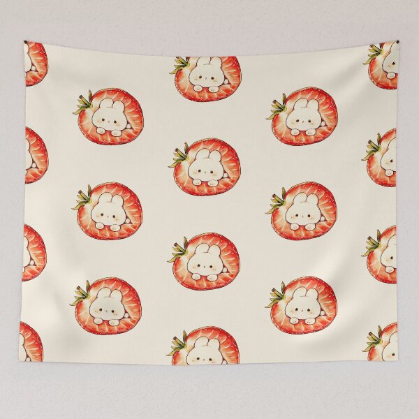 Item preview, Kawaii Bunny Inside Strawberry Illustration designed and sold by jianina-alondra.