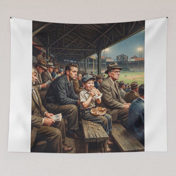 Item preview, Grandpa Grandson Father Enjoying A Baseball Game designed and sold by Home Decor Art.
