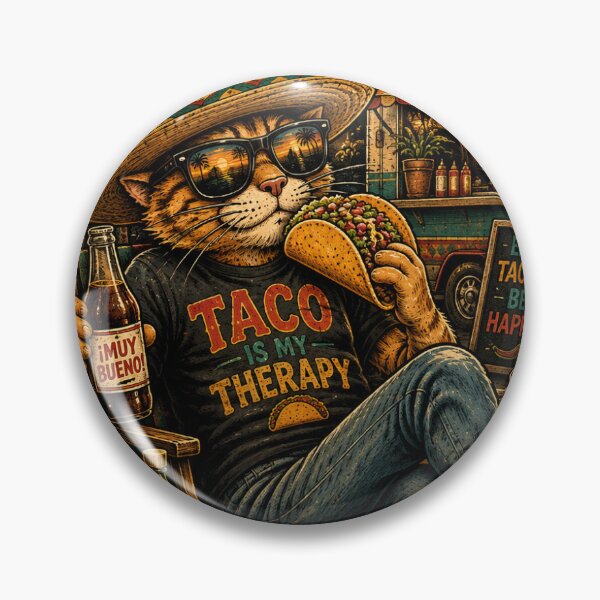 Item preview, Vintage Taco Cat Mexican Food Retro Illustration designed and sold by lovepower.