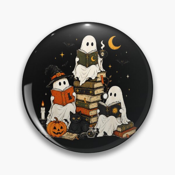 Item preview, Halloween Ghosts Reading Books Witch Cat Spooky Autumn designed and sold by BrockmeyeSB.