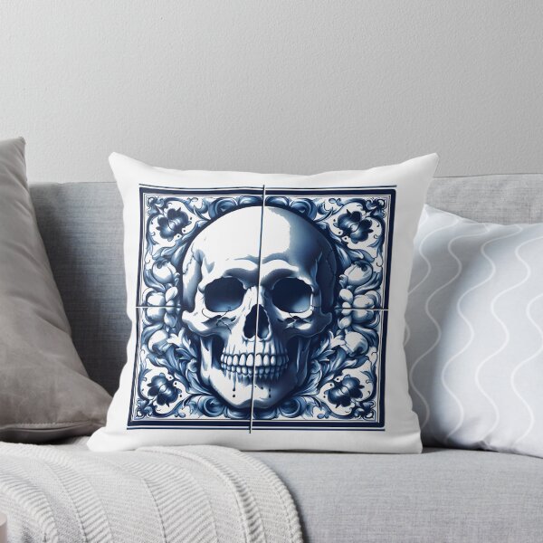 Item preview, Delft Tile With Skull No LIMITED EDITION designed and sold by S1LVERst.