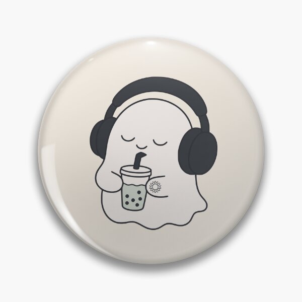 Item preview, Cute Ghost Enjoying Boba Drink | Funny Halloween Aesthetic designed and sold by suncorner28.