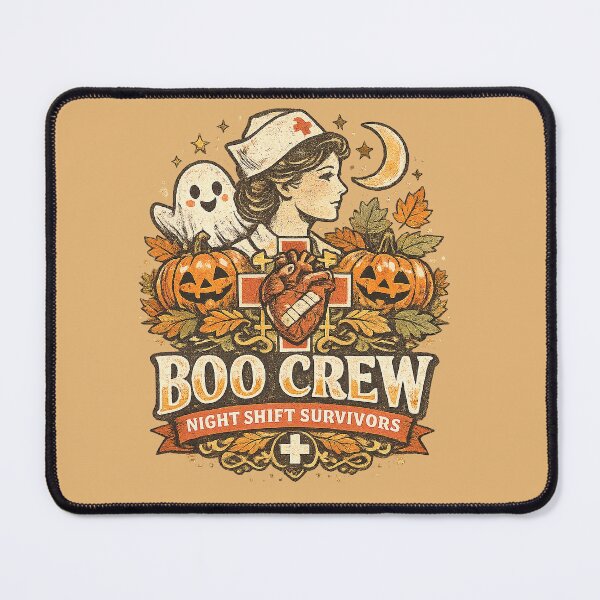 Item preview, Boo Crew Night Shift Nurse Halloween Vintage Art designed and sold by inkaylindesign.