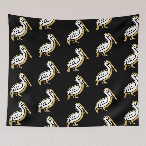 Item preview, Minimalist Line Art Pelican Illustration with Yellow Shadow designed and sold by AhmedZouita.