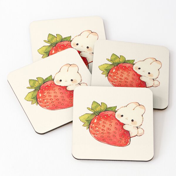 Item preview, Cute Bunny With Giant Strawberry designed and sold by jianina-alondra.