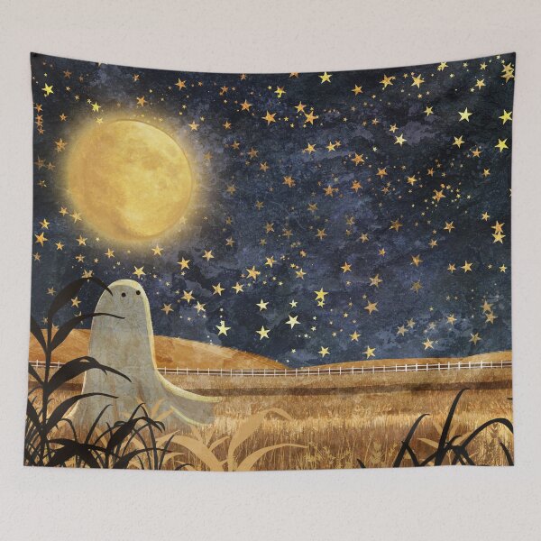 Item preview, Ghosts Of The Moon - Harvest Moon Landscape designed and sold by katherineblower.