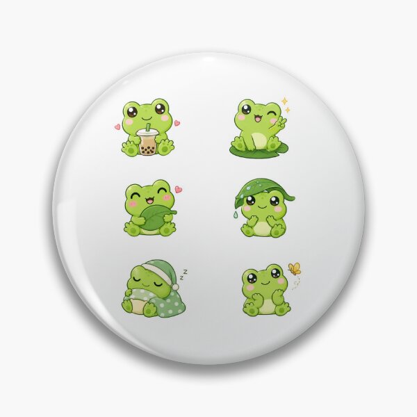 Item preview, Kawaii Green Cute Frog, Kawaii Frog Collection designed and sold by graphic-genie.