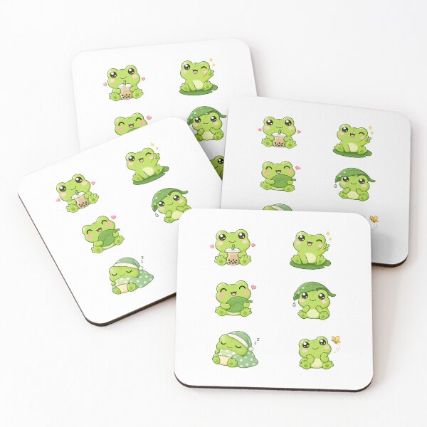 Item preview, Kawaii Green Cute Frog, Kawaii Frog Collection designed and sold by graphic-genie.