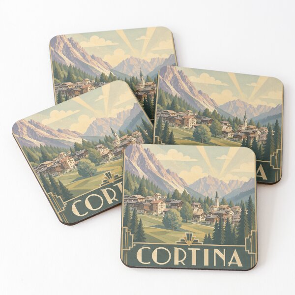 Item preview, Cortina d'Ampezzo travel inspired artwork designed and sold by Andiamo-Amigos.