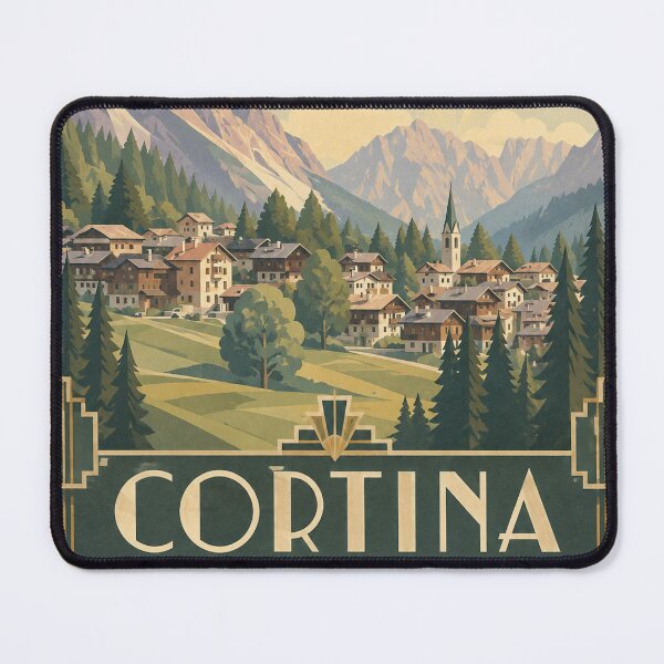 Item preview, Cortina d'Ampezzo travel inspired artwork designed and sold by Andiamo-Amigos.