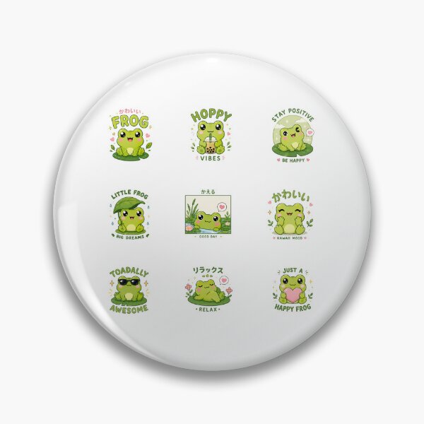 Item preview, Kawaii Green Cute Frog, Kawaii Frog Collection designed and sold by graphic-genie.