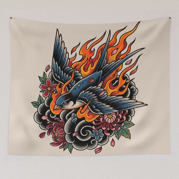 Item preview, Flame Swallow Tattoo designed and sold by Tnerv.