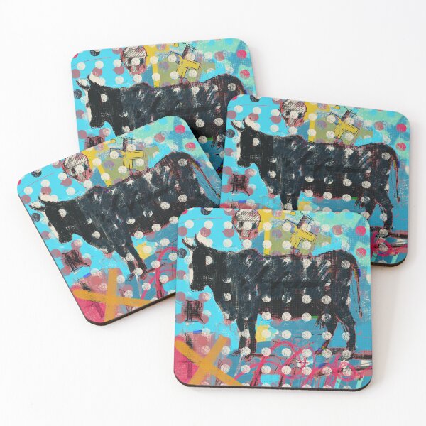Item preview, Abstract Black Bull with Polka Dots – Pop Art designed and sold by MikZviagin.