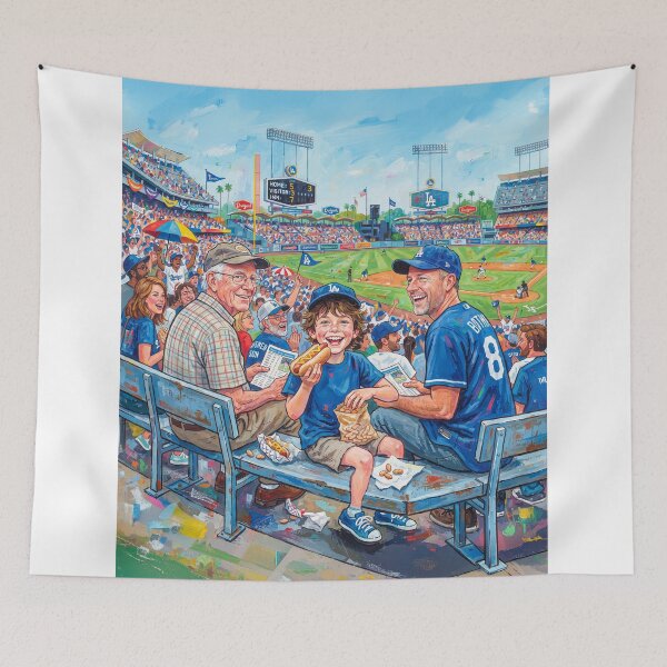 Item preview, Grandpa Grandson Father Enjoying A Baseball Game designed and sold by Home Decor Art.