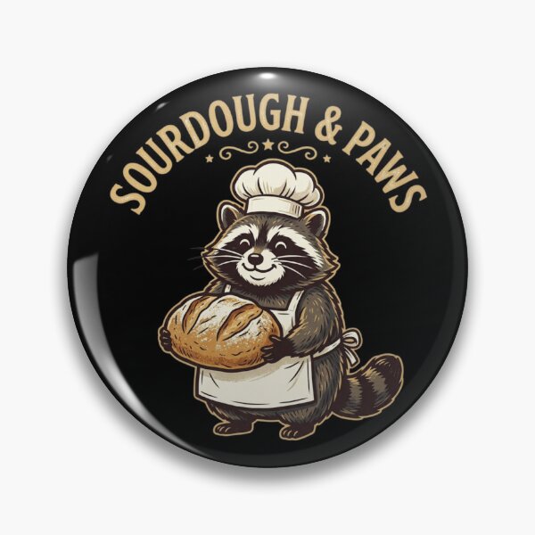 Item preview, Sourdough & Paws Raccoon Baker Funny Bread Baking & Raccoon Hobby Tee designed and sold by KreatoLab.